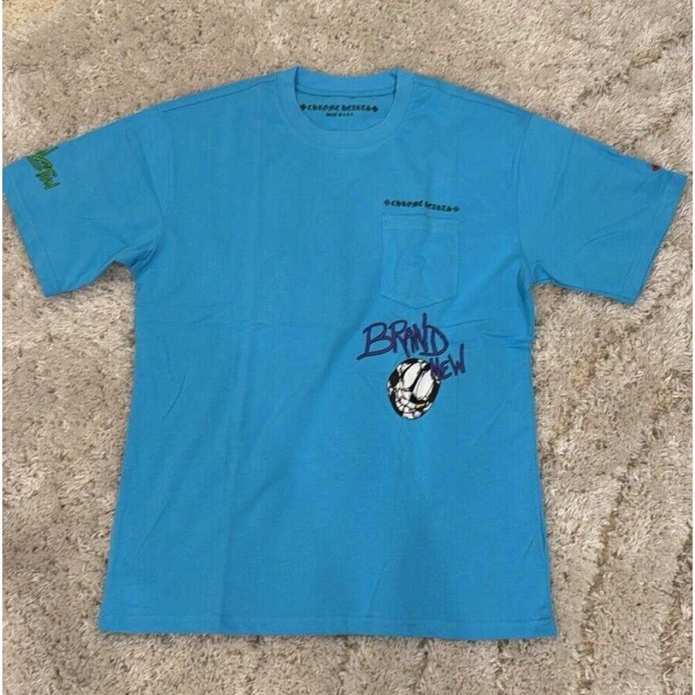 Chrome Hearts Brain New Logo Blue T-Shirt for Men Size Large